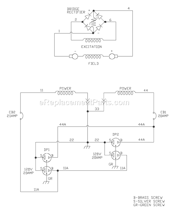 Page E Diagram and Parts List for 030319-0  Briggs and Stratton Generator